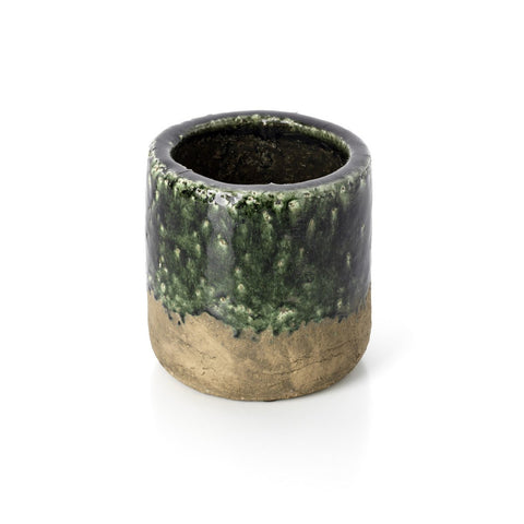 Fioriera decorativa in gres verde cemento opaco The Moss M 15x15 cm 
