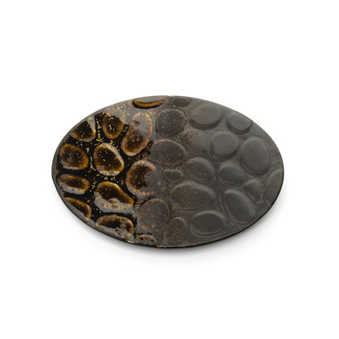 Piatto Ovale in Ceramica Merapi – Marrone Cacao & Cenere (L 25,9 cm)