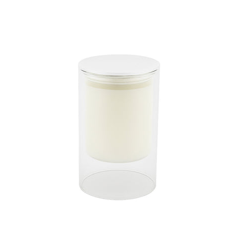 Candela profumata in vetro bianco opaco al muschio Aulica 7x11,3 cm