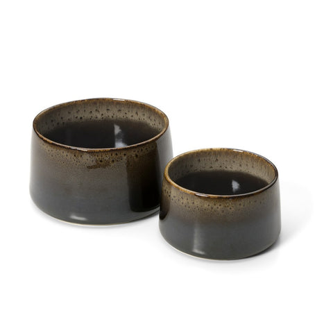 Ciotola da Portata in Ceramica Kyoto – Fango Marrone Scuro (Grande, Ø 16 cm)