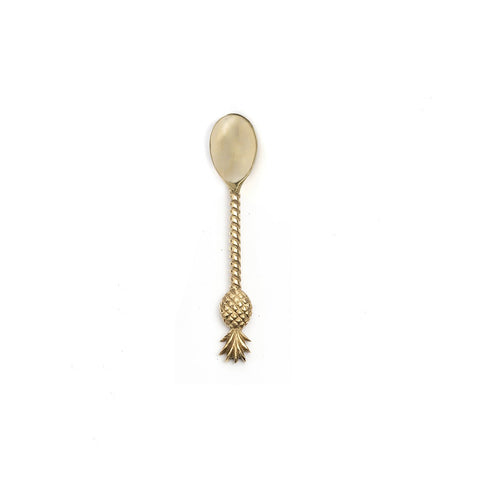 Cucchiaino da Tè Scultoreo all'Ananas – Ottone Dorato (14 cm)