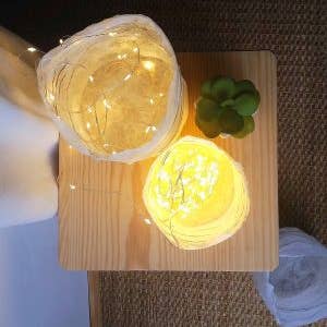 Gold Recycled Paper Chrysalis Lanterns – Set of 3 Japandi Lanterns