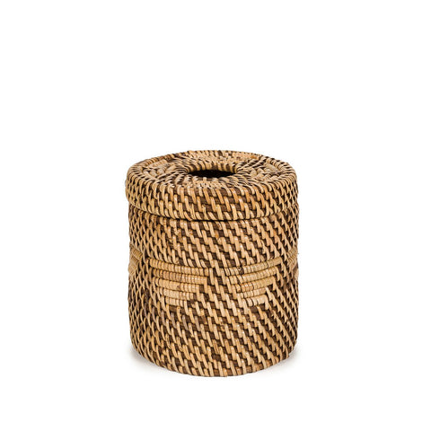 Porta Fazzoletti Rotondo in Rattan Intrecciato (Ø 13 cm)