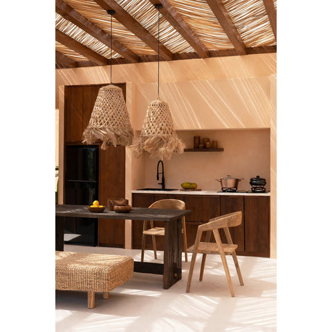 Lampadario a Sospensione in Erba di Abaca Medusa – Naturale (Piccolo, H 60 cm)