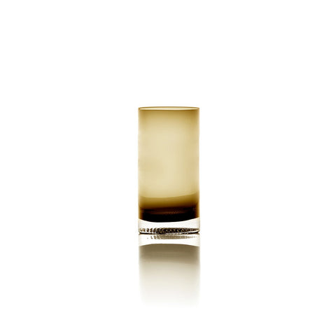 Tall, handmade amber glass highball glass: The Dot Highball, 7.3 x 15.6 cm