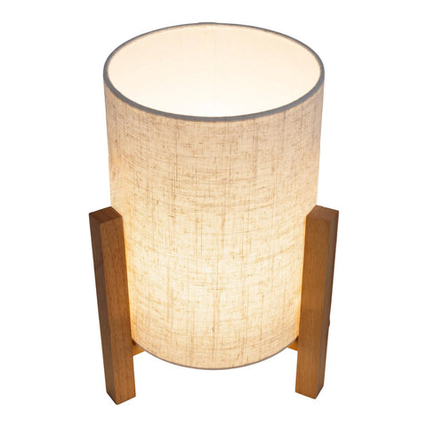 Lampada da Tavolo in Legno e Tessuto "Matilda" (H: 32 cm) – Attacco E27