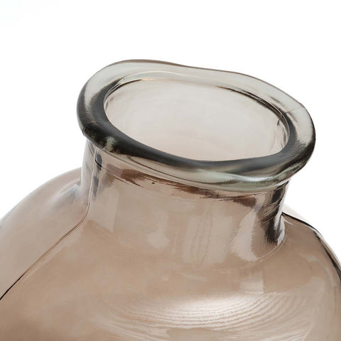 Vaso Scultoreo in Vetro Riciclato Yugang – Beige Traslucido (Ø 25 cm)