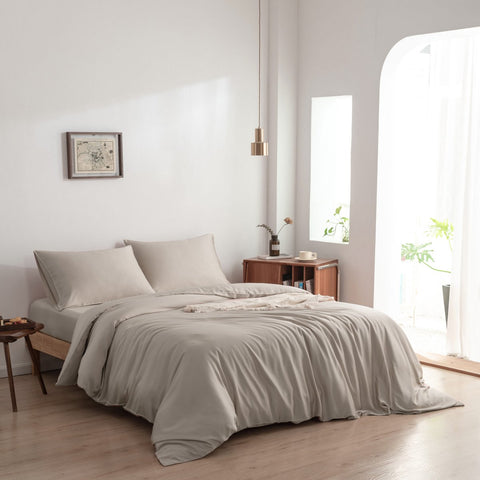 Set biancheria da letto in bambù Soft Taupe 400TC – 3 pezzi