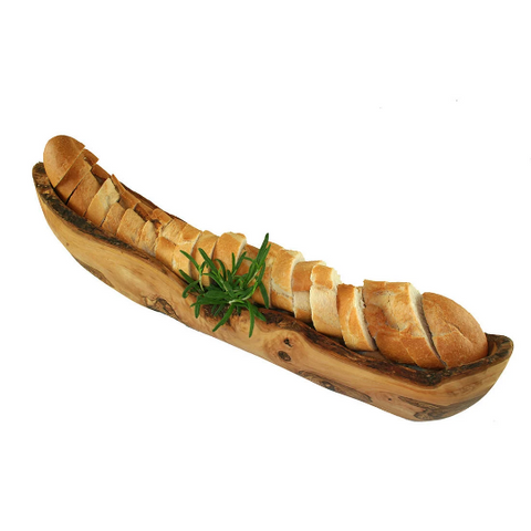 Portapane in legno d’ulivo 40–45 cm – ciotola rustica naturale