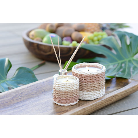 Woven Texture Glass Scented Candle – Oriental Musk (10x10 cm)
