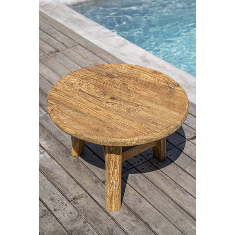Tavolino da Salotto Circolare in Legno Artigianale Fusuma – Grande (Ø 80 cm)