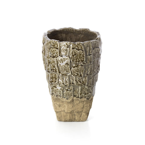 Vaso Scultoreo in Gres The Rock Texture – Pietra Grigia / Cemento - L
