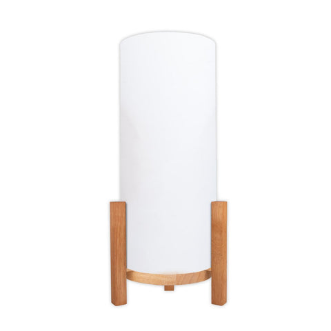 Lampada da Tavolo a LED in Legno e Tessuto "Madita" (H: 48 cm) – Ricaricabile con Touch Dimmer