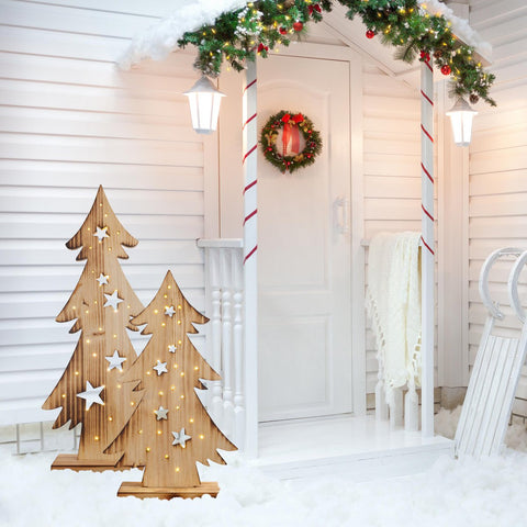 Scultura Luminosa Natalizia in Legno "ARD Tree" Albero Piccolo (H: 47 cm)