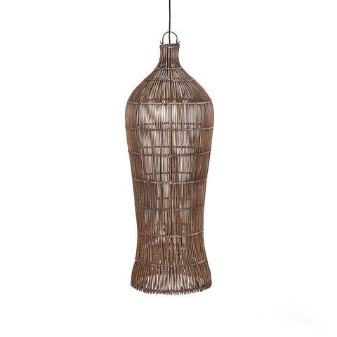 Lampadario a Sospensione in Bambù The Oasis Tower – Noce Scuro (Extra Large, H 102 cm)
