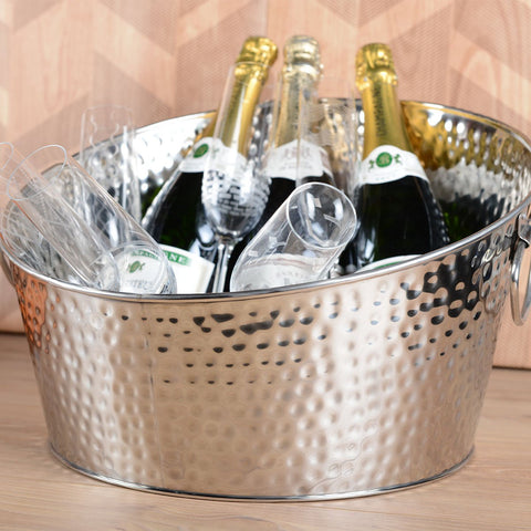 Secchiello Champagne Grande in Acciaio Martellato