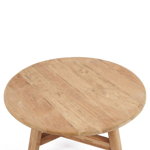 Tavolino da Salotto Circolare in Legno Artigianale Fusuma – Grande (Ø 80 cm)