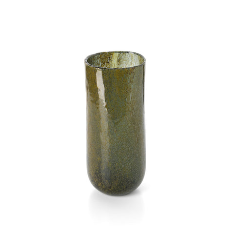 Vaso Scultoreo in Vetro Soffiato The Forest – Verde Oliva (Alto, 33 cm)