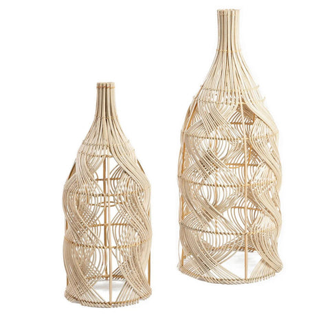 Lampadario a Sospensione in Rattan La Garaffa – Naturale (Grande, H 70 cm)
