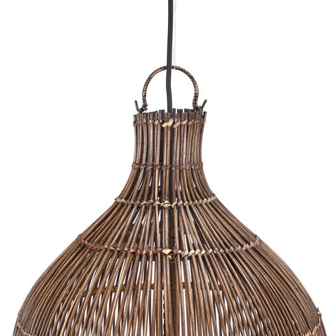 Lampadario a Sospensione in Bambù The Oasis Tower – Noce Scuro (Extra Large, H 102 cm)
