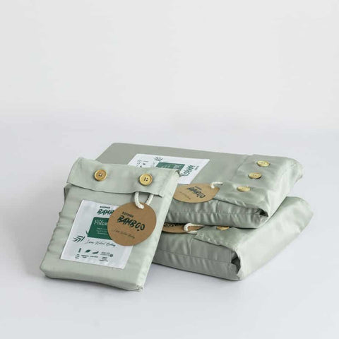 Tanboocel™ 400TC Bamboo Bedding Set in Sage Green – 3-Piece Single Set