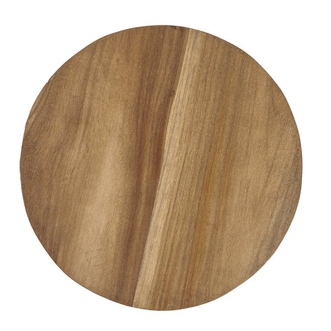 Sgabello Tondo in Teak Artigianale Atziri – Naturale