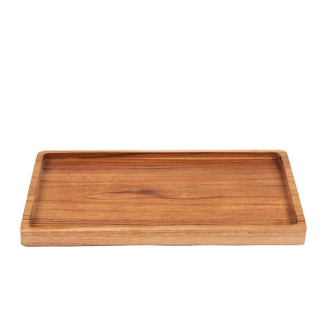 Vassoio Artigianale in Legno Massello "Gormandize" (30 x 18 cm) – Naturale (L)