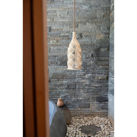 Lampadario a Sospensione in Rattan La Garaffa – Naturale (Grande, H 70 cm)