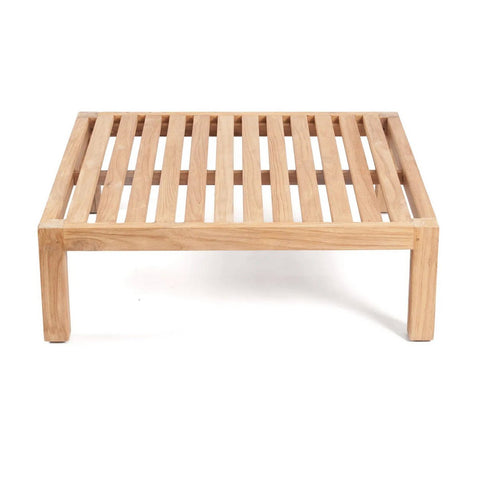 Pouf Modulare da Esterno in Teak e Tessuto
