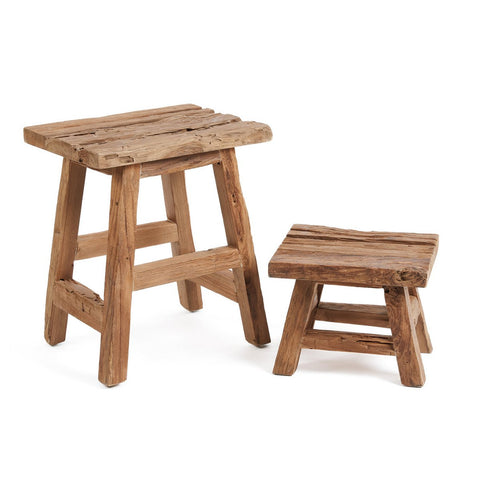 Sgabello in Teak Riciclato Yoke S
