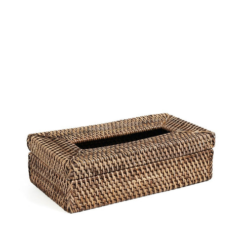 Porta Fazzoletti in Rattan Intrecciato – Marrone Naturale (27x14 cm)