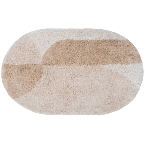 Bowie Japandi Oval Bathroom Rug Cream 50x80 cm Cotton
