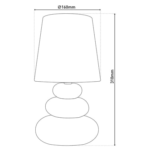 Lampada da Tavolo in Ceramica "Stoney" (H: 31 cm) – Naturale