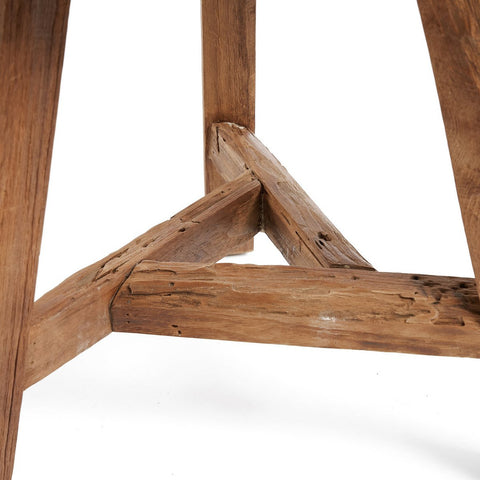 Sgabello Treppiede in Teak Recuperato Yatai – Grande