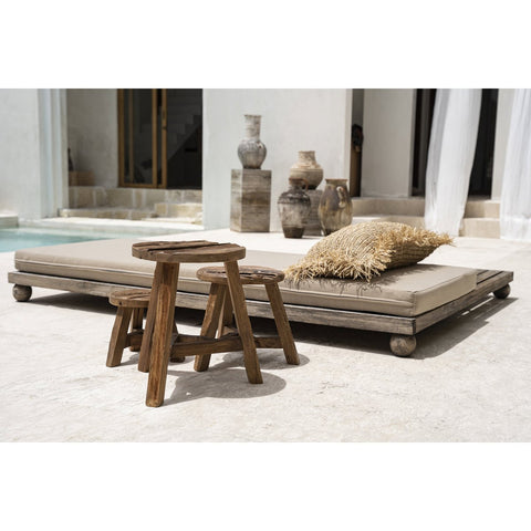 Sgabello Treppiede in Teak Recuperato Yatai – Grande