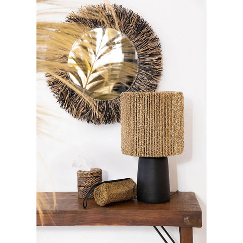 Porta Fazzoletti Rotondo in Rattan Intrecciato (Ø 13 cm)