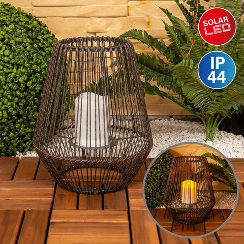 Lampada Solare a LED da Esterno "Plasto" (Ø 26 cm) – Marrone & Warm Effect