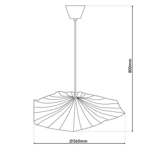 Lampada a Sospensione in Carta Plissettata Modellabile "Pazza" (Ø 56 cm) – Bianco & Dettagli Oro