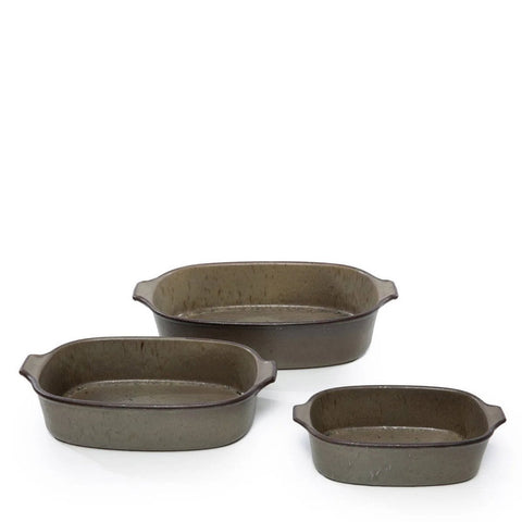 Teglia da Forno Piccola in Gres Verde Smaltato Crackle Comporta S (22 cm)