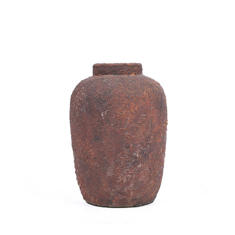 Vaso scultoreo in terracotta color bordeaux profondo The Clay Echo S 14x20 cm