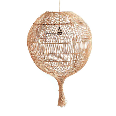 Lampada Multiuso Terra/Sospensione in Rattan Wonton – Naturale (H 80 cm, Ø 50 cm)