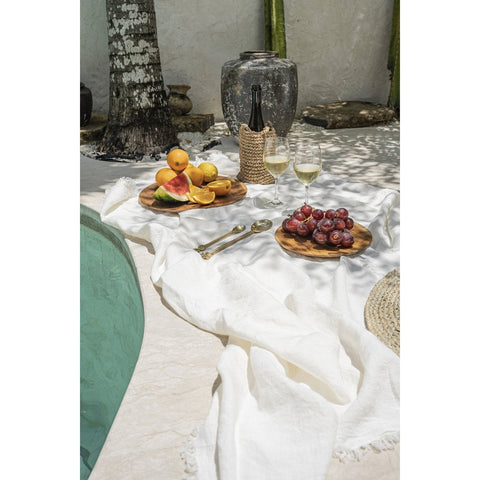 Square Tablecloth in Pure Linen (150x150 cm) - Optical White