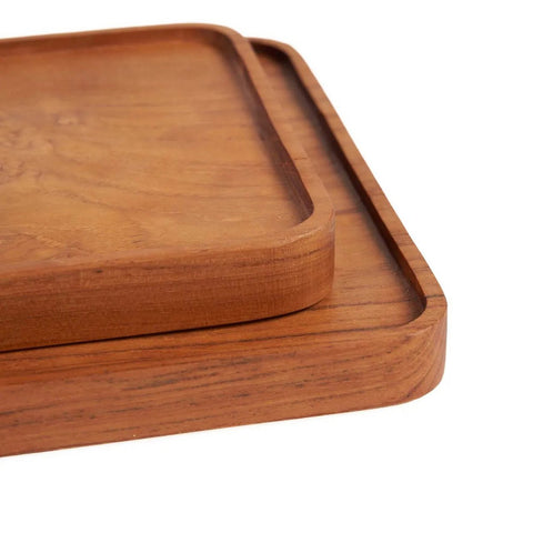 Natural Teak Square Plate, Size S, 15 cm