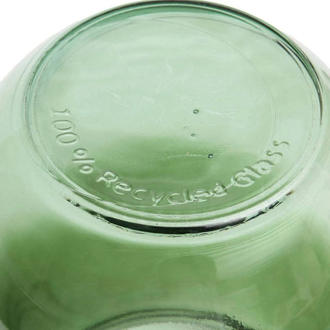 Vaso in Vetro Riciclato Qiezi – Verde Lucido (Medio, Ø 19 cm) | Made in ES