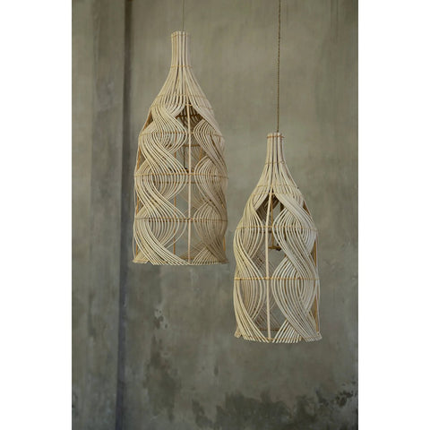 Lampadario a Sospensione in Rattan La Garaffa – Naturale (Grande, H 70 cm)