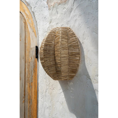 Applique da Parete in Rafia Intrecciata Avanti – Naturale (Media, H 40 cm)