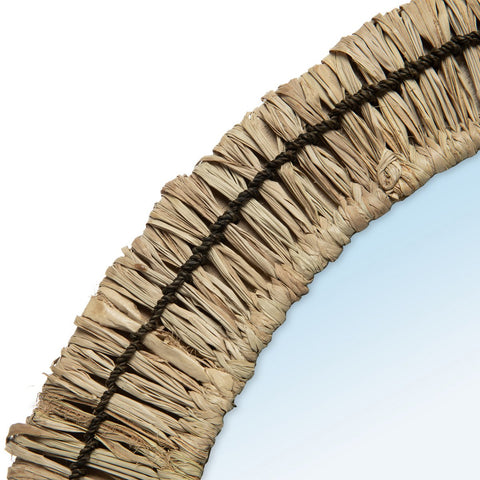 Specchio da Parete Rotondo in Rafia Intrecciata Gajih L (51 cm)