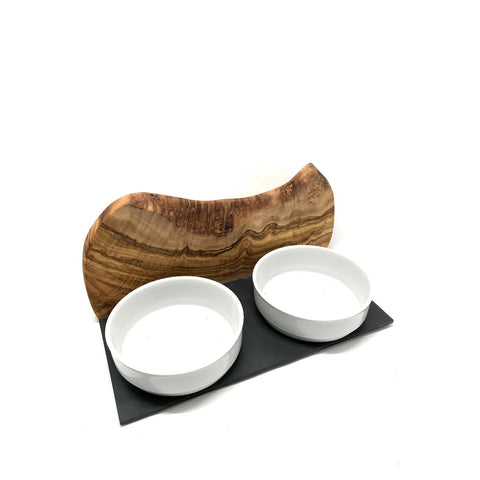 stazione alimentazione cane mountain legno ulivo