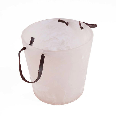Secchiello per il Ghiaccio Scultoreo in Resina – Rosa e Bianco (23x23 cm)