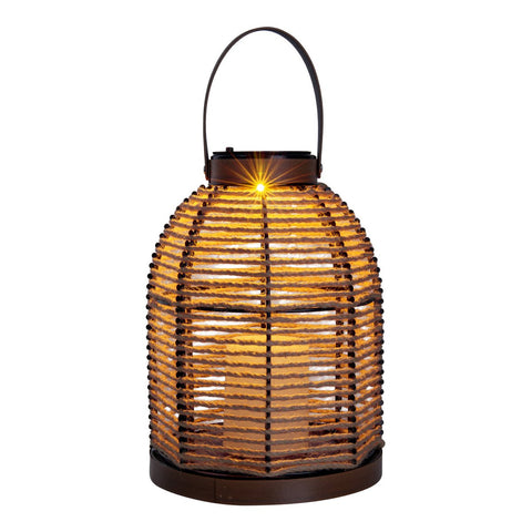 Lampada Solare a LED da Esterno "Korbinian" (29 x 21 cm) – Effetto Juta & Metallo